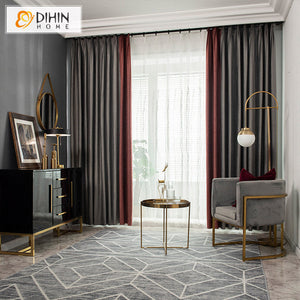 DIHIN HOME European Thicken Grey and Maroon Embossed,Blackout Curtains Grommet Window Curtain for Living Room ,52x63-inch,1 Panel Roman Shades Curtains Window Blinds custom curtains blackout curtains curtains for living room sheer curtains curtain fabric linen curtains kitchen curtains velvet curtains pinch pleat curtains bay window curtains outdoor curtains pleated curtains floral curtains dining room curtains kitchen valances drapes for bedroom patio curtains nursery curtains grommet curtains