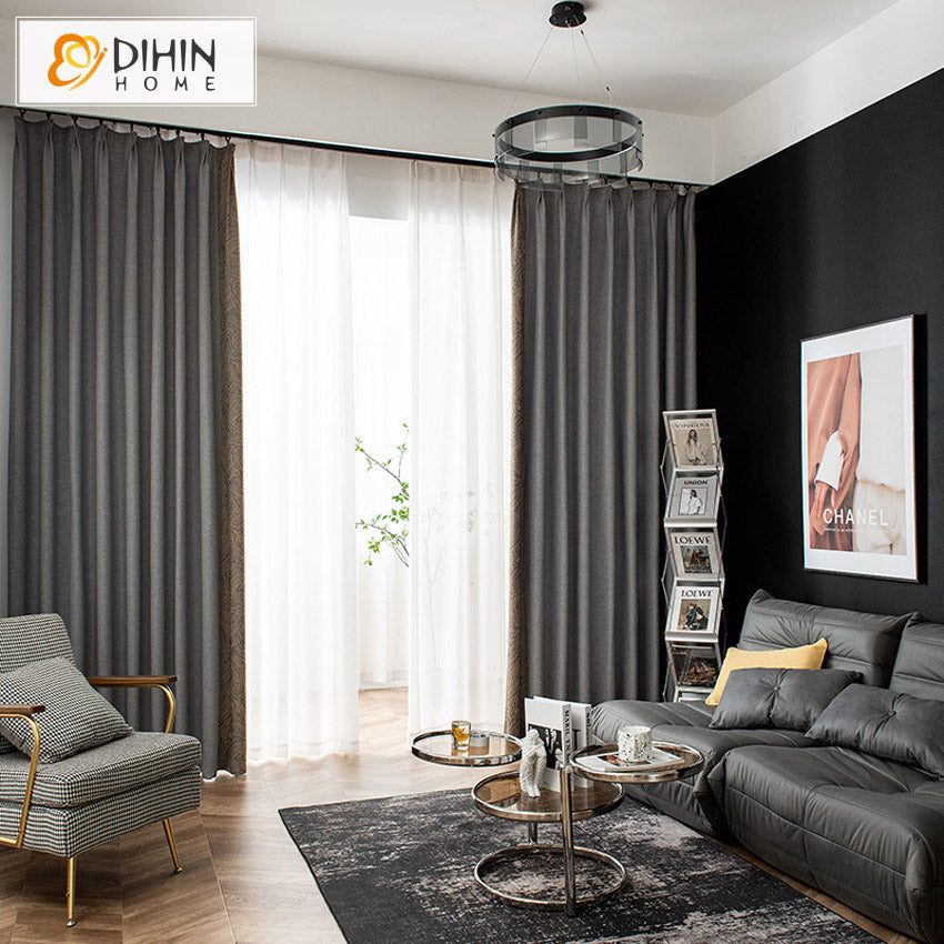 DIHIN HOME European Thickened Jacquard,Blackout Grommet Window Curtain for Living Room ,52x63-inch,1 Panel Roman Shades Curtains Window Blinds custom curtains blackout curtains curtains for living room sheer curtains curtain fabric linen curtains kitchen curtains velvet curtains pinch pleat curtains bay window curtains outdoor curtains pleated curtains floral curtains dining room curtains kitchen valances drapes for bedroom patio curtains nursery curtains grommet curtains