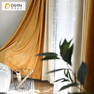 DIHIN HOME European Velvet Fabric High Quality Spliced Curtains，Blackout Grommet Window Curtain for Living Room ,52x63-inch,1 Panel Roman Shades Curtains Window Blinds custom curtains blackout curtains curtains for living room sheer curtains curtain fabric linen curtains kitchen curtains velvet curtains pinch pleat curtains bay window curtains outdoor curtains pleated curtains floral curtains dining room curtains kitchen valances drapes for bedroom patio curtains nursery curtains grommet curtains