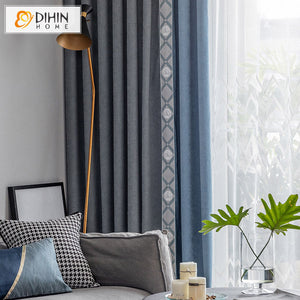 DIHIN HOME European Velvet Grey and Blue Color Curtains,Grommet Window Curtain for Living Room ,52x63-inch,1 Panel Roman Shades Curtains Window Blinds custom curtains blackout curtains curtains for living room sheer curtains curtain fabric linen curtains kitchen curtains velvet curtains pinch pleat curtains bay window curtains outdoor curtains pleated curtains floral curtains dining room curtains kitchen valances drapes for bedroom patio curtains nursery curtains grommet curtains