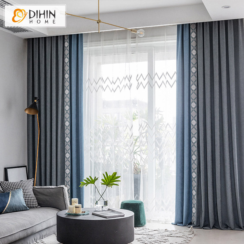 DIHIN HOME European Velvet Grey and Blue Color Curtains,Grommet Window Curtain for Living Room ,52x63-inch,1 Panel Roman Shades Curtains Window Blinds custom curtains blackout curtains curtains for living room sheer curtains curtain fabric linen curtains kitchen curtains velvet curtains pinch pleat curtains bay window curtains outdoor curtains pleated curtains floral curtains dining room curtains kitchen valances drapes for bedroom patio curtains nursery curtains grommet curtains