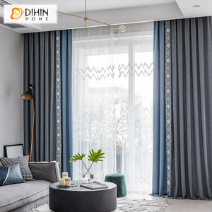 DIHIN HOME European Velvet Grey and Blue Color Curtains,Grommet Window Curtain for Living Room ,52x63-inch,1 Panel Roman Shades Curtains Window Blinds custom curtains blackout curtains curtains for living room sheer curtains curtain fabric linen curtains kitchen curtains velvet curtains pinch pleat curtains bay window curtains outdoor curtains pleated curtains floral curtains dining room curtains kitchen valances drapes for bedroom patio curtains nursery curtains grommet curtains