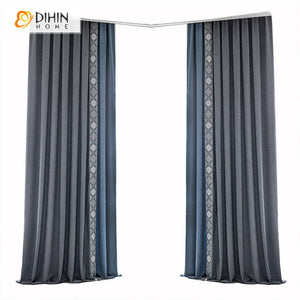 DIHIN HOME European Velvet Grey and Blue Color Curtains,Grommet Window Curtain for Living Room ,52x63-inch,1 Panel Roman Shades Curtains Window Blinds custom curtains blackout curtains curtains for living room sheer curtains curtain fabric linen curtains kitchen curtains velvet curtains pinch pleat curtains bay window curtains outdoor curtains pleated curtains floral curtains dining room curtains kitchen valances drapes for bedroom patio curtains nursery curtains grommet curtains