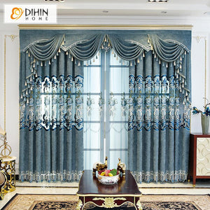 DIHIN HOME European Vintage Flowers Customized Embroidered Valance ,Blackout Curtains Grommet Window Curtain for Living Room ,52x84-inch,1 Panel Roman Shades Curtains Window Blinds custom curtains blackout curtains curtains for living room sheer curtains curtain fabric linen curtains kitchen curtains velvet curtains pinch pleat curtains bay window curtains outdoor curtains pleated curtains floral curtains dining room curtains kitchen valances drapes for bedroom patio curtains nursery curtains grommet curtai