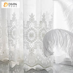 DIHIN HOME European White Embroidered,Grommet Window Sheer Curtain for Living Room ,52x63-inch,1 Panel Roman Shades Curtains Window Blinds custom curtains blackout curtains curtains for living room sheer curtains curtain fabric linen curtains kitchen curtains velvet curtains pinch pleat curtains bay window curtains outdoor curtains pleated curtains floral curtains dining room curtains kitchen valances drapes for bedroom patio curtains nursery curtains grommet curtains