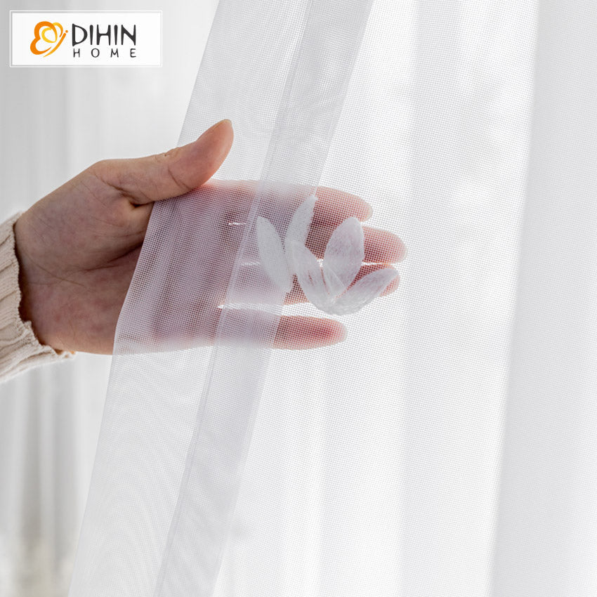 DIHIN HOME European White Embroidered,Grommet Window Sheer Curtain for Living Room ,52x63-inch,1 Panel Roman Shades Curtains Window Blinds custom curtains blackout curtains curtains for living room sheer curtains curtain fabric linen curtains kitchen curtains velvet curtains pinch pleat curtains bay window curtains outdoor curtains pleated curtains floral curtains dining room curtains kitchen valances drapes for bedroom patio curtains nursery curtains grommet curtains