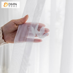 DIHIN HOME European White Embroidered,Grommet Window Sheer Curtain for Living Room ,52x63-inch,1 Panel Roman Shades Curtains Window Blinds custom curtains blackout curtains curtains for living room sheer curtains curtain fabric linen curtains kitchen curtains velvet curtains pinch pleat curtains bay window curtains outdoor curtains pleated curtains floral curtains dining room curtains kitchen valances drapes for bedroom patio curtains nursery curtains grommet curtains