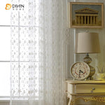 DIHIN HOME European White Embroidered Sheer Curtain, Grommet Window Curtain for Living Room ,52x63-inch,1 Panel Roman Shades Curtains Window Blinds custom curtains blackout curtains curtains for living room sheer curtains curtain fabric linen curtains kitchen curtains velvet curtains pinch pleat curtains bay window curtains outdoor curtains pleated curtains floral curtains dining room curtains kitchen valances drapes for bedroom patio curtains nursery curtains grommet curtains