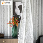 DIHIN HOME European White Lace Sheer Curtain,Grommet Window Curtain for Living Room ,52x63-inch,1 Panel Curtains custom curtains blackout curtains curtains for living room curtain fabric linen curtains