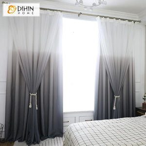 DIHIN HOME Exquisite Black to White Printed,Blackout Grommet Window Curtain for Living Room ,52x63-inch,1 Panel Roman Shades Curtains Window Blinds custom curtains blackout curtains curtains for living room sheer curtains curtain fabric linen curtains kitchen curtains velvet curtains pinch pleat curtains bay window curtains outdoor curtains pleated curtains floral curtains dining room curtains kitchen valances drapes for bedroom patio curtains nursery curtains grommet curtains
