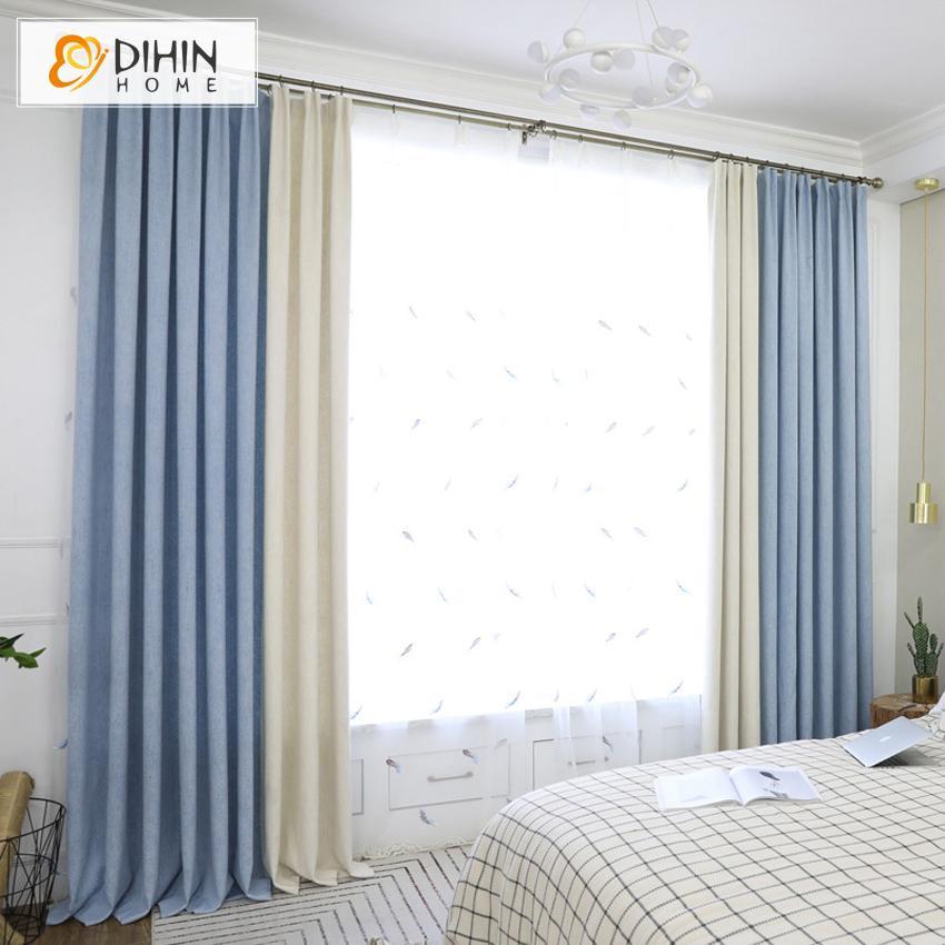 DIHIN HOME Exquisite Blue and Beige Printed,Blackout Grommet Window Curtain for Living Room ,52x63-inch,1 Panel Roman Shades Curtains Window Blinds custom curtains blackout curtains curtains for living room sheer curtains curtain fabric linen curtains kitchen curtains velvet curtains pinch pleat curtains bay window curtains outdoor curtains pleated curtains floral curtains dining room curtains kitchen valances drapes for bedroom patio curtains nursery curtains grommet curtains