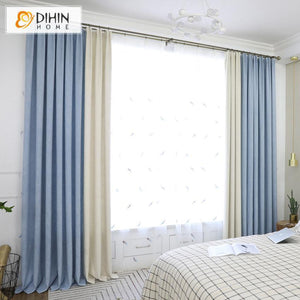 DIHIN HOME Exquisite Blue and Beige Printed,Blackout Grommet Window Curtain for Living Room ,52x63-inch,1 Panel Roman Shades Curtains Window Blinds custom curtains blackout curtains curtains for living room sheer curtains curtain fabric linen curtains kitchen curtains velvet curtains pinch pleat curtains bay window curtains outdoor curtains pleated curtains floral curtains dining room curtains kitchen valances drapes for bedroom patio curtains nursery curtains grommet curtains