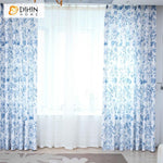 DIHIN HOME Exquisite Blue Flowers Printed,Blackout Grommet Window Curtain for Living Room ,52x63-inch,1 Panel Roman Shades Curtains Window Blinds custom curtains blackout curtains curtains for living room sheer curtains curtain fabric linen curtains kitchen curtains velvet curtains pinch pleat curtains bay window curtains outdoor curtains pleated curtains floral curtains dining room curtains kitchen valances drapes for bedroom patio curtains nursery curtains grommet curtains