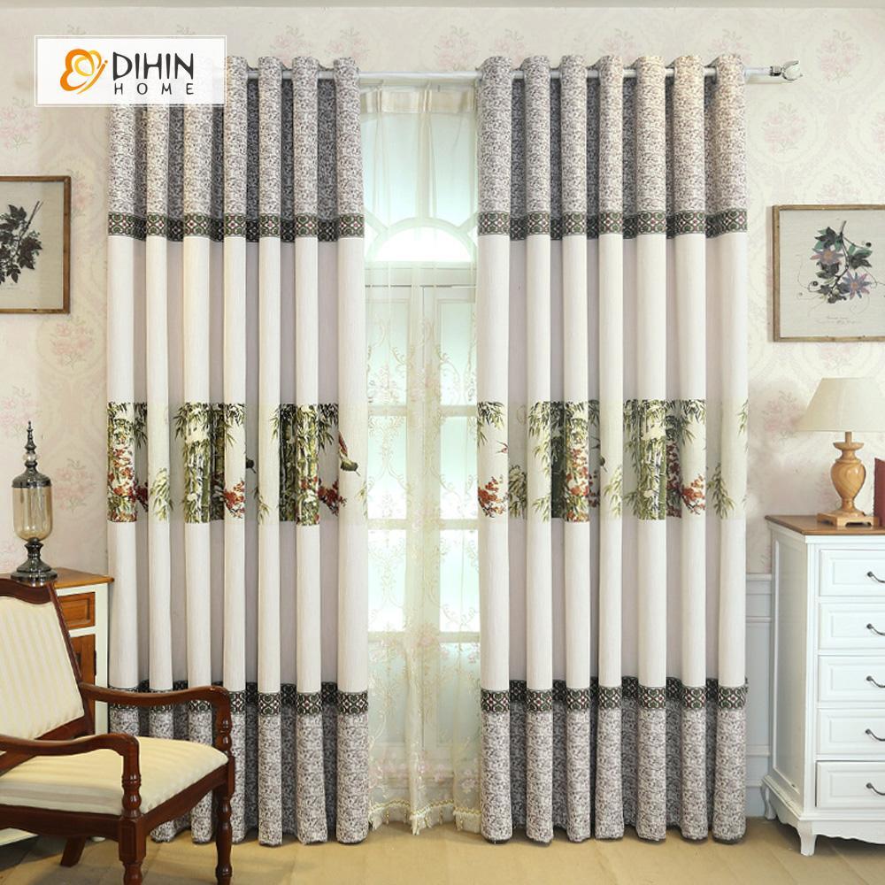 DIHIN HOME Exquisite Green Bamboo Printed，Blackout Grommet Window Curtain for Living Room ,52x63-inch,1 Panel Roman Shades Curtains Window Blinds custom curtains blackout curtains curtains for living room sheer curtains curtain fabric linen curtains kitchen curtains velvet curtains pinch pleat curtains bay window curtains outdoor curtains pleated curtains floral curtains dining room curtains kitchen valances drapes for bedroom patio curtains nursery curtains grommet curtains
