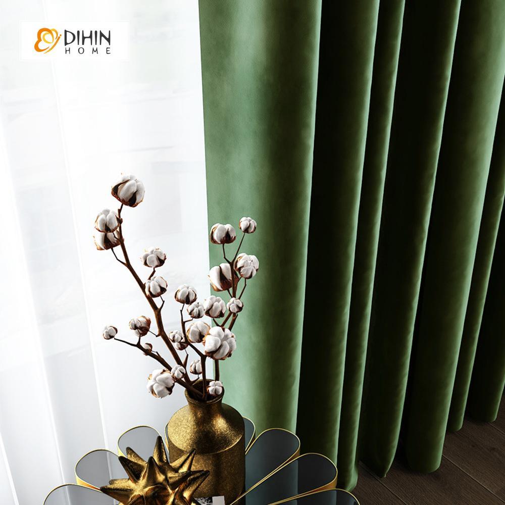 DIHIN HOME Exquisite Green Printed，Blackout Grommet Window Curtain for Living Room ,52x63-inch,1 Panel Roman Shades Curtains Window Blinds custom curtains blackout curtains curtains for living room sheer curtains curtain fabric linen curtains kitchen curtains velvet curtains pinch pleat curtains bay window curtains outdoor curtains pleated curtains floral curtains dining room curtains kitchen valances drapes for bedroom patio curtains nursery curtains grommet curtains