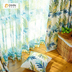 DIHIN HOME Exquisite Leaves Printed，Blackout Grommet Window Curtain for Living Room ,52x63-inch,1 Panel Roman Shades Curtains Window Blinds custom curtains blackout curtains curtains for living room sheer curtains curtain fabric linen curtains kitchen curtains velvet curtains pinch pleat curtains bay window curtains outdoor curtains pleated curtains floral curtains dining room curtains kitchen valances drapes for bedroom patio curtains nursery curtains grommet curtains