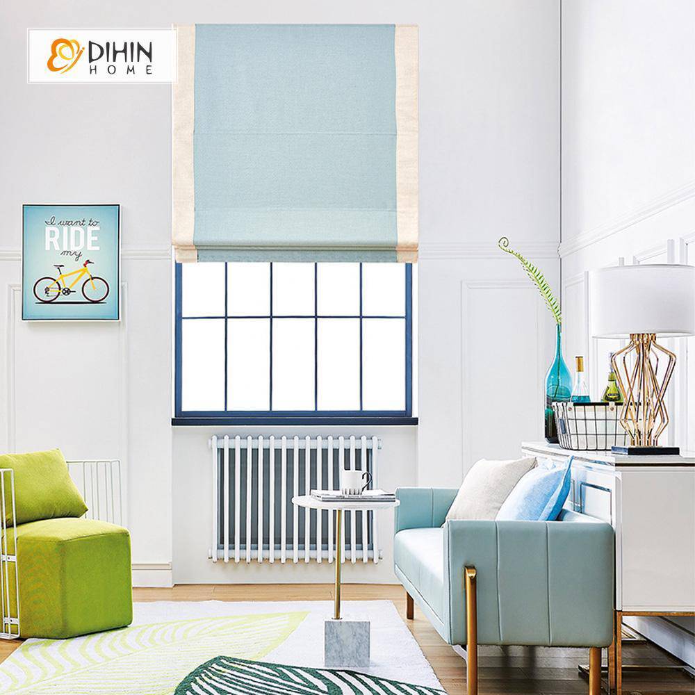 DIHIN HOME Exquisite Light Blue Printed Roman Shades ,Easy Install Washable Curtains ,Customized Window Curtain Drape, 24"W X 64"H Roman Shades Curtains Window Blinds custom curtains blackout curtains curtains for living room sheer curtains curtain fabric linen curtains kitchen curtains velvet curtains pinch pleat curtains bay window curtains outdoor curtains pleated curtains floral curtains dining room curtains kitchen valances drapes for bedroom patio curtains nursery curtains grommet curtains