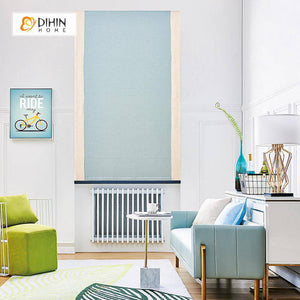 DIHIN HOME Exquisite Light Blue Printed Roman Shades ,Easy Install Washable Curtains ,Customized Window Curtain Drape, 24"W X 64"H Roman Shades Curtains Window Blinds custom curtains blackout curtains curtains for living room sheer curtains curtain fabric linen curtains kitchen curtains velvet curtains pinch pleat curtains bay window curtains outdoor curtains pleated curtains floral curtains dining room curtains kitchen valances drapes for bedroom patio curtains nursery curtains grommet curtains