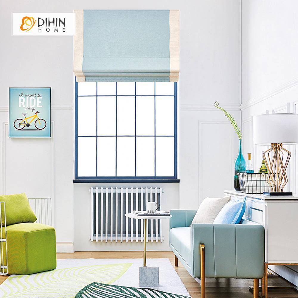 DIHIN HOME Exquisite Light Blue Printed Roman Shades ,Easy Install Washable Curtains ,Customized Window Curtain Drape, 24"W X 64"H Roman Shades Curtains Window Blinds custom curtains blackout curtains curtains for living room sheer curtains curtain fabric linen curtains kitchen curtains velvet curtains pinch pleat curtains bay window curtains outdoor curtains pleated curtains floral curtains dining room curtains kitchen valances drapes for bedroom patio curtains nursery curtains grommet curtains