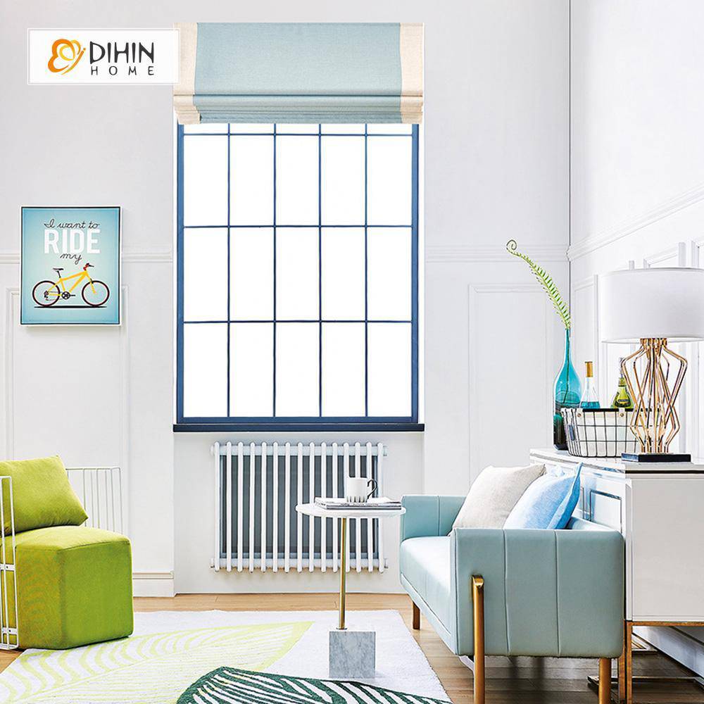 DIHIN HOME Exquisite Light Blue Printed Roman Shades ,Easy Install Washable Curtains ,Customized Window Curtain Drape, 24"W X 64"H Roman Shades Curtains Window Blinds custom curtains blackout curtains curtains for living room sheer curtains curtain fabric linen curtains kitchen curtains velvet curtains pinch pleat curtains bay window curtains outdoor curtains pleated curtains floral curtains dining room curtains kitchen valances drapes for bedroom patio curtains nursery curtains grommet curtains
