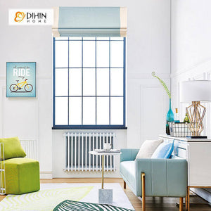 DIHIN HOME Exquisite Light Blue Printed Roman Shades ,Easy Install Washable Curtains ,Customized Window Curtain Drape, 24"W X 64"H Roman Shades Curtains Window Blinds custom curtains blackout curtains curtains for living room sheer curtains curtain fabric linen curtains kitchen curtains velvet curtains pinch pleat curtains bay window curtains outdoor curtains pleated curtains floral curtains dining room curtains kitchen valances drapes for bedroom patio curtains nursery curtains grommet curtains