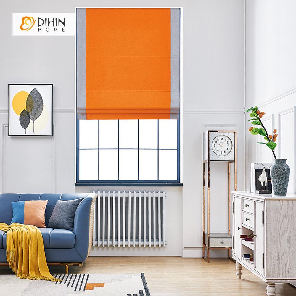 DIHIN HOME Exquisite Orange Printed Roman Shades ,Easy Install Washable Curtains ,Customized Window Curtain Drape, 24"W X 64"H Roman Shades Curtains Window Blinds custom curtains blackout curtains curtains for living room sheer curtains curtain fabric linen curtains kitchen curtains velvet curtains pinch pleat curtains bay window curtains outdoor curtains pleated curtains floral curtains dining room curtains kitchen valances drapes for bedroom patio curtains nursery curtains grommet curtains