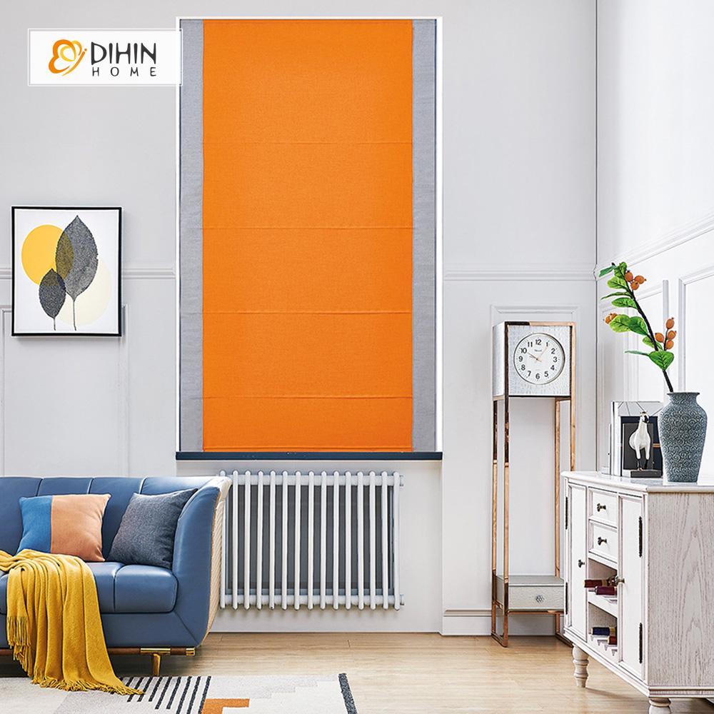 DIHIN HOME Exquisite Orange Printed Roman Shades ,Easy Install Washable Curtains ,Customized Window Curtain Drape, 24"W X 64"H Roman Shades Curtains Window Blinds custom curtains blackout curtains curtains for living room sheer curtains curtain fabric linen curtains kitchen curtains velvet curtains pinch pleat curtains bay window curtains outdoor curtains pleated curtains floral curtains dining room curtains kitchen valances drapes for bedroom patio curtains nursery curtains grommet curtains