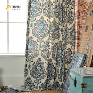 DIHIN HOME Exquisite Pattern Printed，Blackout Grommet Window Curtain for Living Room ,52x63-inch,1 Panel Roman Shades Curtains Window Blinds custom curtains blackout curtains curtains for living room sheer curtains curtain fabric linen curtains kitchen curtains velvet curtains pinch pleat curtains bay window curtains outdoor curtains pleated curtains floral curtains dining room curtains kitchen valances drapes for bedroom patio curtains nursery curtains grommet curtains