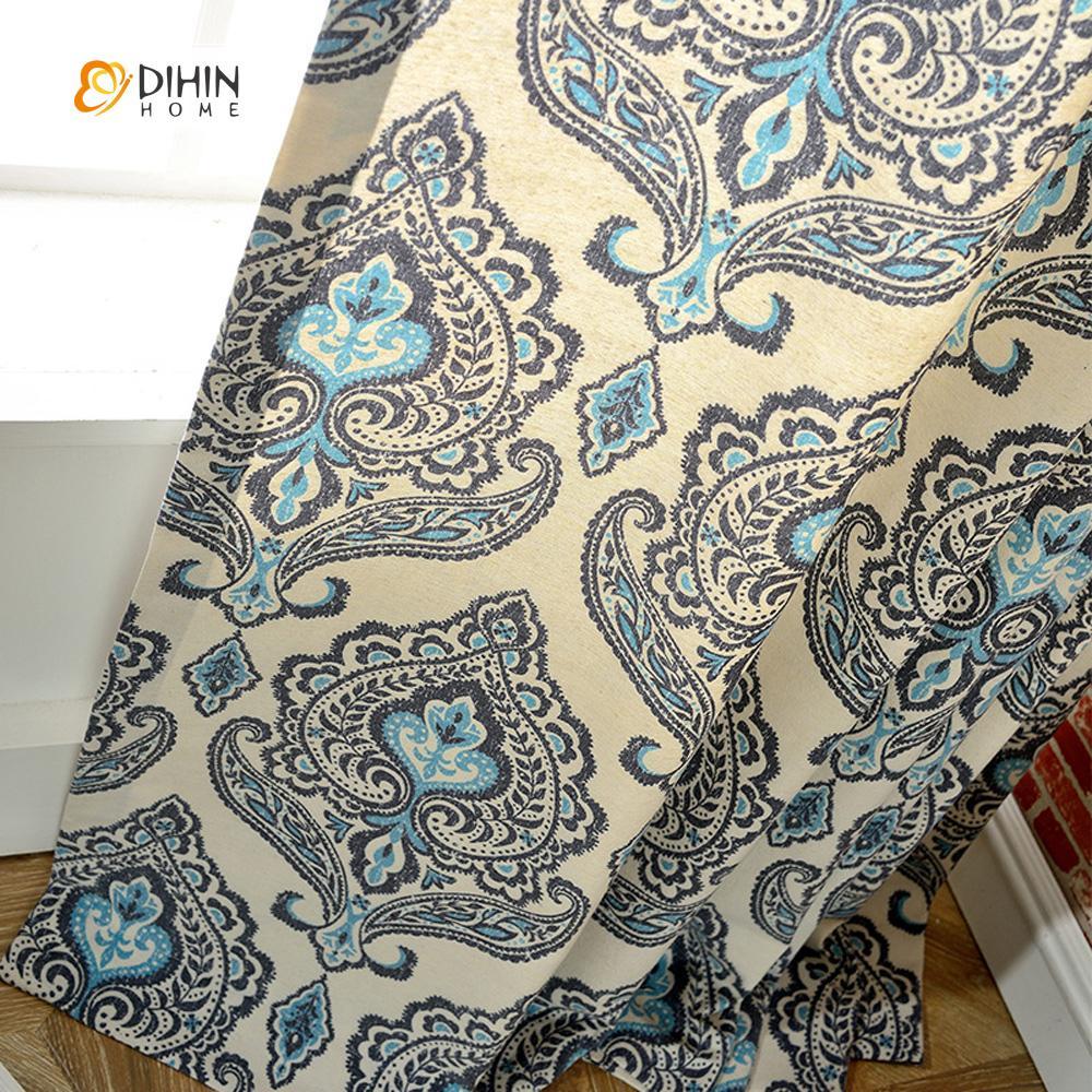 DIHIN HOME Exquisite Pattern Printed，Blackout Grommet Window Curtain for Living Room ,52x63-inch,1 Panel Roman Shades Curtains Window Blinds custom curtains blackout curtains curtains for living room sheer curtains curtain fabric linen curtains kitchen curtains velvet curtains pinch pleat curtains bay window curtains outdoor curtains pleated curtains floral curtains dining room curtains kitchen valances drapes for bedroom patio curtains nursery curtains grommet curtains