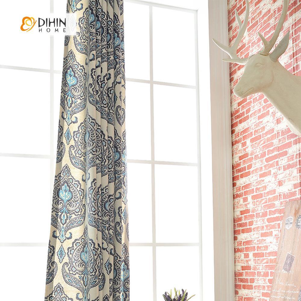 DIHIN HOME Exquisite Pattern Printed，Blackout Grommet Window Curtain for Living Room ,52x63-inch,1 Panel Roman Shades Curtains Window Blinds custom curtains blackout curtains curtains for living room sheer curtains curtain fabric linen curtains kitchen curtains velvet curtains pinch pleat curtains bay window curtains outdoor curtains pleated curtains floral curtains dining room curtains kitchen valances drapes for bedroom patio curtains nursery curtains grommet curtains