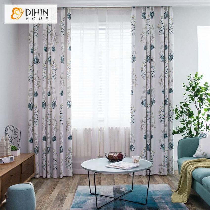 DIHIN HOME Exquisite Plant Printed,Blackout Grommet Window Curtain for Living Room ,52x63-inch,1 Panel Roman Shades Curtains Window Blinds custom curtains blackout curtains curtains for living room sheer curtains curtain fabric linen curtains kitchen curtains velvet curtains pinch pleat curtains bay window curtains outdoor curtains pleated curtains floral curtains dining room curtains kitchen valances drapes for bedroom patio curtains nursery curtains grommet curtains