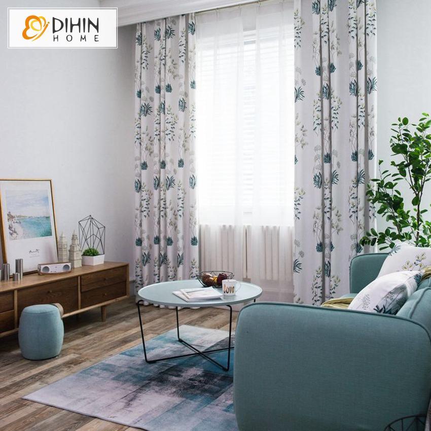 DIHIN HOME Exquisite Plant Printed,Blackout Grommet Window Curtain for Living Room ,52x63-inch,1 Panel Roman Shades Curtains Window Blinds custom curtains blackout curtains curtains for living room sheer curtains curtain fabric linen curtains kitchen curtains velvet curtains pinch pleat curtains bay window curtains outdoor curtains pleated curtains floral curtains dining room curtains kitchen valances drapes for bedroom patio curtains nursery curtains grommet curtains