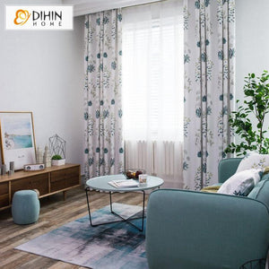 DIHIN HOME Exquisite Plant Printed,Blackout Grommet Window Curtain for Living Room ,52x63-inch,1 Panel Roman Shades Curtains Window Blinds custom curtains blackout curtains curtains for living room sheer curtains curtain fabric linen curtains kitchen curtains velvet curtains pinch pleat curtains bay window curtains outdoor curtains pleated curtains floral curtains dining room curtains kitchen valances drapes for bedroom patio curtains nursery curtains grommet curtains