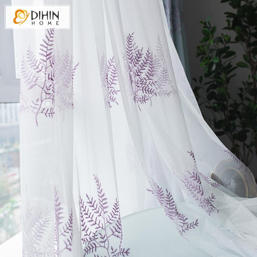 DIHIN HOME Exquisite Purple Plants Embroidered,Blackout Grommet Window Curtain for Living Room ,52x63-inch,1 Panel Roman Shades Curtains Window Blinds custom curtains blackout curtains curtains for living room sheer curtains curtain fabric linen curtains kitchen curtains velvet curtains pinch pleat curtains bay window curtains outdoor curtains pleated curtains floral curtains dining room curtains kitchen valances drapes for bedroom patio curtains nursery curtains grommet curtains
