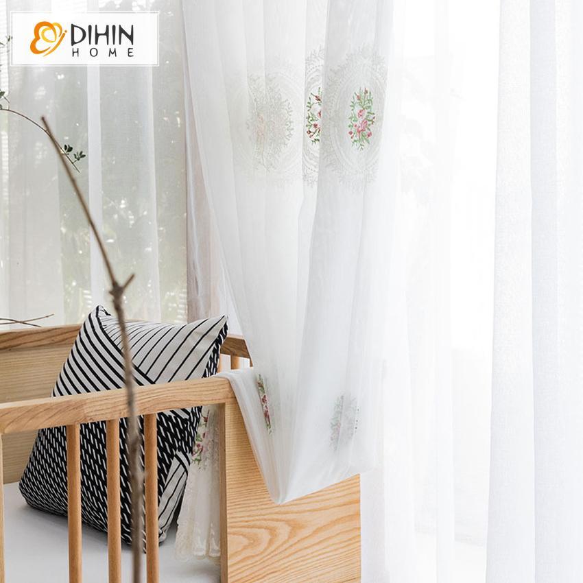 DIHIN HOME Exquisite Red Flowers Embroidered,Blackout Grommet Window Curtain for Living Room ,52x63-inch,1 Panel Roman Shades Curtains Window Blinds custom curtains blackout curtains curtains for living room sheer curtains curtain fabric linen curtains kitchen curtains velvet curtains pinch pleat curtains bay window curtains outdoor curtains pleated curtains floral curtains dining room curtains kitchen valances drapes for bedroom patio curtains nursery curtains grommet curtains