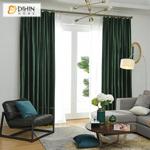 DIHIN HOME Exquisite Solid Dark Green Printed,Blackout Grommet Window Curtain for Living Room ,52x63-inch,1 Panel Roman Shades Curtains Window Blinds custom curtains blackout curtains curtains for living room sheer curtains curtain fabric linen curtains kitchen curtains velvet curtains pinch pleat curtains bay window curtains outdoor curtains pleated curtains floral curtains dining room curtains kitchen valances drapes for bedroom patio curtains nursery curtains grommet curtains