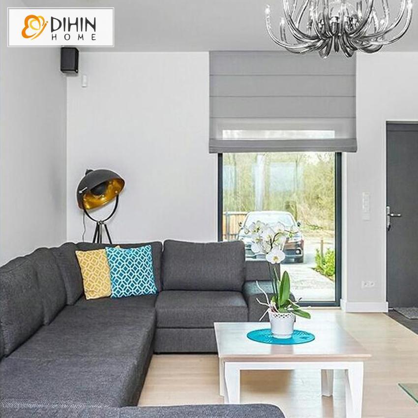 DIHIN HOME Exquisite Solid Grey Printed Roman Shades ,Easy Install Washable Curtains ,Customized Window Curtain Drape, 24"W X 64" Roman Shades Curtains Window Blinds custom curtains blackout curtains curtains for living room sheer curtains curtain fabric linen curtains kitchen curtains velvet curtains pinch pleat curtains bay window curtains outdoor curtains pleated curtains floral curtains dining room curtains kitchen valances drapes for bedroom patio curtains nursery curtains grommet curtains