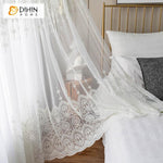 DIHIN HOME Exquisite Solid White Embroidered,Blackout Grommet Window Curtain for Living Room ,52x63-inch,1 Panel Roman Shades Curtains Window Blinds custom curtains blackout curtains curtains for living room sheer curtains curtain fabric linen curtains kitchen curtains velvet curtains pinch pleat curtains bay window curtains outdoor curtains pleated curtains floral curtains dining room curtains kitchen valances drapes for bedroom patio curtains nursery curtains grommet curtains