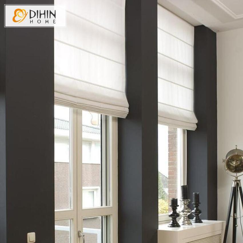 DIHIN HOME Exquisite Solid White Printed Roman Shades ,Easy Install Washable Curtains ,Customized Window Curtain Drape, 24"W X 64" Roman Shades Curtains Window Blinds custom curtains blackout curtains curtains for living room sheer curtains curtain fabric linen curtains kitchen curtains velvet curtains pinch pleat curtains bay window curtains outdoor curtains pleated curtains floral curtains dining room curtains kitchen valances drapes for bedroom patio curtains nursery curtains grommet curtains