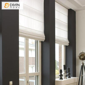 DIHIN HOME Exquisite Solid White Printed Roman Shades ,Easy Install Washable Curtains ,Customized Window Curtain Drape, 24"W X 64" Roman Shades Curtains Window Blinds custom curtains blackout curtains curtains for living room sheer curtains curtain fabric linen curtains kitchen curtains velvet curtains pinch pleat curtains bay window curtains outdoor curtains pleated curtains floral curtains dining room curtains kitchen valances drapes for bedroom patio curtains nursery curtains grommet curtains