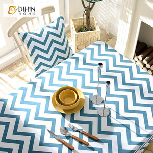 DIHIN HOME Fashion Blue Waves Printed Tablecloth For Rectangle Tables,Custom Washed Linen Tablecloth,Handmade Rectangle Table Cover Roman Shades Curtains Window Blinds custom curtains blackout curtains curtains for living room sheer curtains curtain fabric linen curtains kitchen curtains velvet curtains pinch pleat curtains bay window curtains outdoor curtains pleated curtains floral curtains dining room curtains kitchen valances drapes for bedroom patio curtains nursery curtains grommet curtains