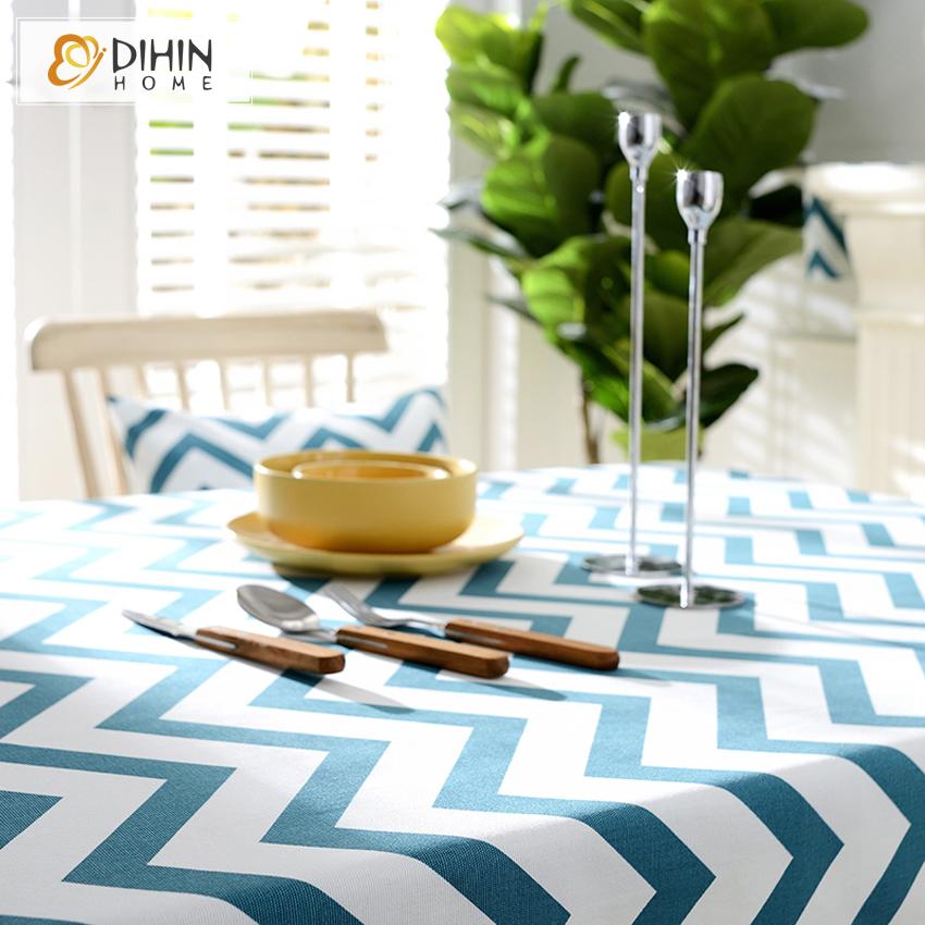 DIHIN HOME Fashion Blue Waves Printed Tablecloth For Rectangle Tables,Custom Washed Linen Tablecloth,Handmade Rectangle Table Cover Roman Shades Curtains Window Blinds custom curtains blackout curtains curtains for living room sheer curtains curtain fabric linen curtains kitchen curtains velvet curtains pinch pleat curtains bay window curtains outdoor curtains pleated curtains floral curtains dining room curtains kitchen valances drapes for bedroom patio curtains nursery curtains grommet curtains