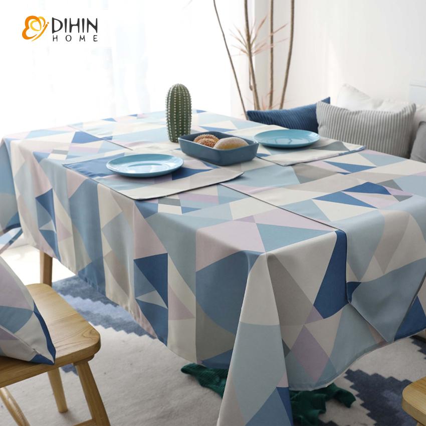 DIHIN HOME Fashion Geometric Printed Tablecloth For Rectangle Tables,Custom Washed Linen Tablecloth,Handmade Rectangle Table Cover Roman Shades Curtains Window Blinds custom curtains blackout curtains curtains for living room sheer curtains curtain fabric linen curtains kitchen curtains velvet curtains pinch pleat curtains bay window curtains outdoor curtains pleated curtains floral curtains dining room curtains kitchen valances drapes for bedroom patio curtains nursery curtains grommet curtains