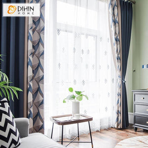 DIHIN HOME Fashion Geometric Spliced Curtains，Blackout Grommet Window Curtain for Living Room ,52x63-inch,1 Panel Roman Shades Curtains Window Blinds custom curtains blackout curtains curtains for living room sheer curtains curtain fabric linen curtains kitchen curtains velvet curtains pinch pleat curtains bay window curtains outdoor curtains pleated curtains floral curtains dining room curtains kitchen valances drapes for bedroom patio curtains nursery curtains grommet curtains