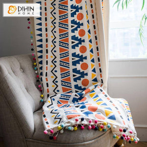 DIHIN HOME Fashion Geometric Style Curtains With Lace ,Blackout Grommet Window Curtain for Living Room ,52x63-inch,1 Panel Roman Shades Curtains Window Blinds custom curtains blackout curtains curtains for living room sheer curtains curtain fabric linen curtains kitchen curtains velvet curtains pinch pleat curtains bay window curtains outdoor curtains pleated curtains floral curtains dining room curtains kitchen valances drapes for bedroom patio curtains nursery curtains grommet curtains