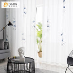 DIHIN HOME Fashion Ink Painting Blue Flowers Tulle,Sheer Curtain, Grommet Window Curtain for Living Room ,52x63-inch,1 Panel Roman Shades Curtains Window Blinds custom curtains blackout curtains curtains for living room sheer curtains curtain fabric linen curtains kitchen curtains velvet curtains pinch pleat curtains bay window curtains outdoor curtains pleated curtains floral curtains dining room curtains kitchen valances drapes for bedroom patio curtains nursery curtains grommet curtains