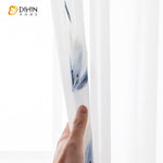 DIHIN HOME Fashion Ink Painting Blue Flowers Tulle,Sheer Curtain, Grommet Window Curtain for Living Room ,52x63-inch,1 Panel Roman Shades Curtains Window Blinds custom curtains blackout curtains curtains for living room sheer curtains curtain fabric linen curtains kitchen curtains velvet curtains pinch pleat curtains bay window curtains outdoor curtains pleated curtains floral curtains dining room curtains kitchen valances drapes for bedroom patio curtains nursery curtains grommet curtains