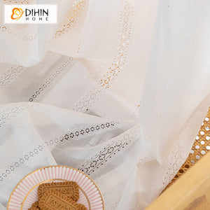 DIHIN HOME Fashion Jacquard White Color,Grommet Window Sheer Curtain for Living Room ,52x63-inch,1 Panel Roman Shades Curtains Window Blinds custom curtains blackout curtains curtains for living room sheer curtains curtain fabric linen curtains kitchen curtains velvet curtains pinch pleat curtains bay window curtains outdoor curtains pleated curtains floral curtains dining room curtains kitchen valances drapes for bedroom patio curtains nursery curtains grommet curtains