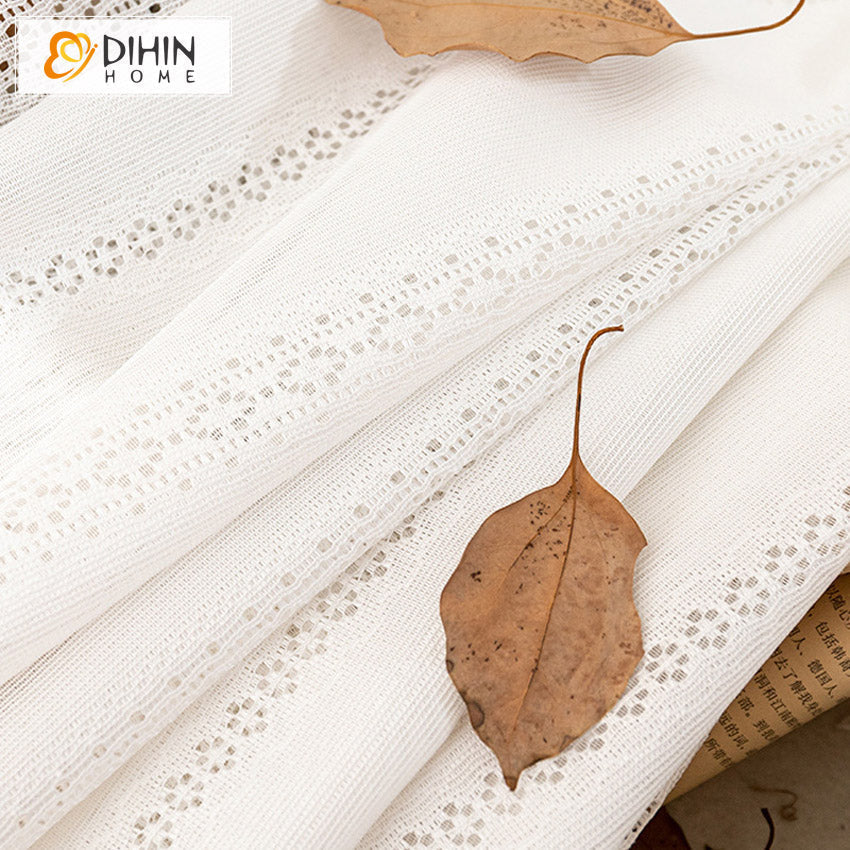 DIHIN HOME Fashion Jacquard White Color,Grommet Window Sheer Curtain for Living Room ,52x63-inch,1 Panel Roman Shades Curtains Window Blinds custom curtains blackout curtains curtains for living room sheer curtains curtain fabric linen curtains kitchen curtains velvet curtains pinch pleat curtains bay window curtains outdoor curtains pleated curtains floral curtains dining room curtains kitchen valances drapes for bedroom patio curtains nursery curtains grommet curtains