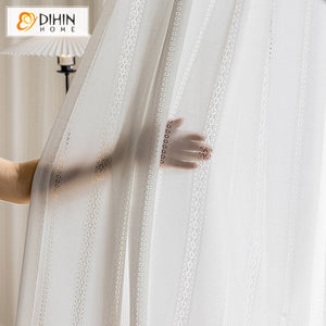 DIHIN HOME Fashion Jacquard White Color,Grommet Window Sheer Curtain for Living Room ,52x63-inch,1 Panel Roman Shades Curtains Window Blinds custom curtains blackout curtains curtains for living room sheer curtains curtain fabric linen curtains kitchen curtains velvet curtains pinch pleat curtains bay window curtains outdoor curtains pleated curtains floral curtains dining room curtains kitchen valances drapes for bedroom patio curtains nursery curtains grommet curtains